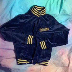 Velour blue adidas jacket